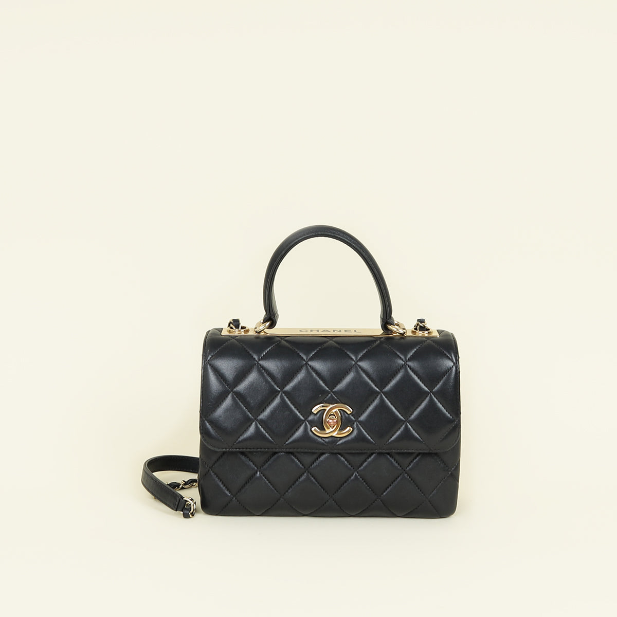 Chanel Black CC Trendy Top Handle Flap Bag