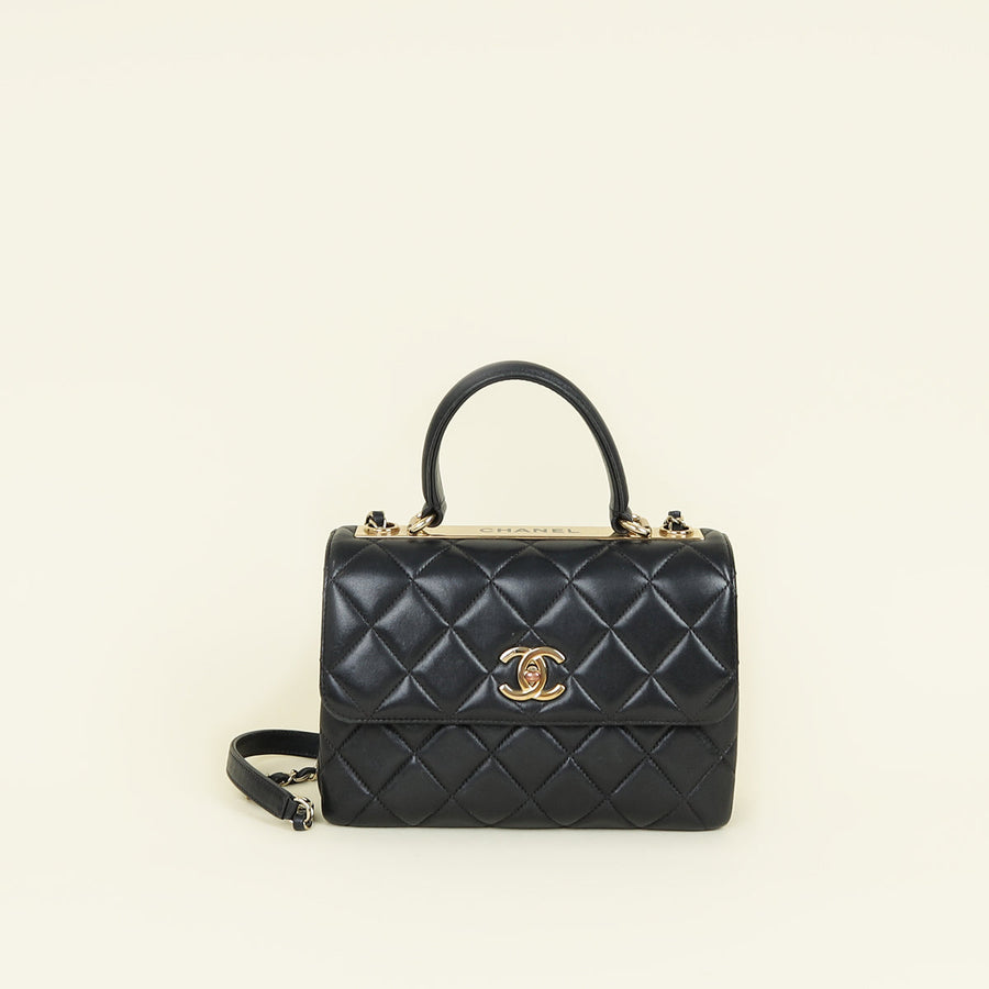Chanel Black CC Trendy Top Handle Flap Bag