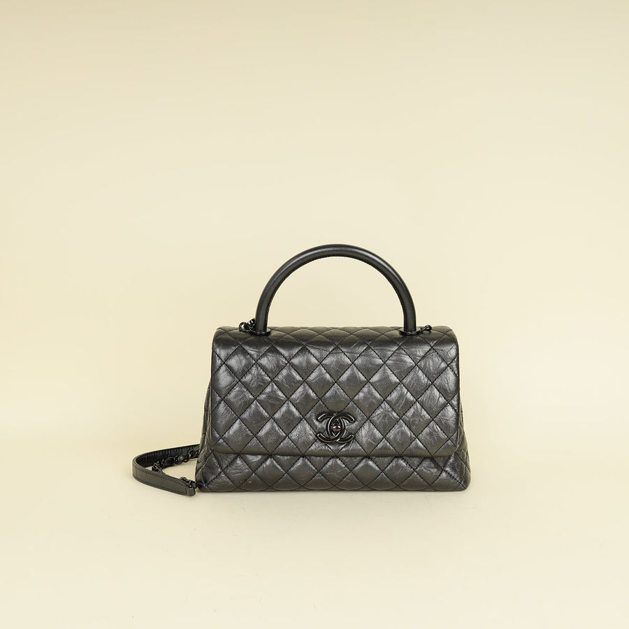Chanel Metallic Asphalt CC Coco Handle Flap Bag