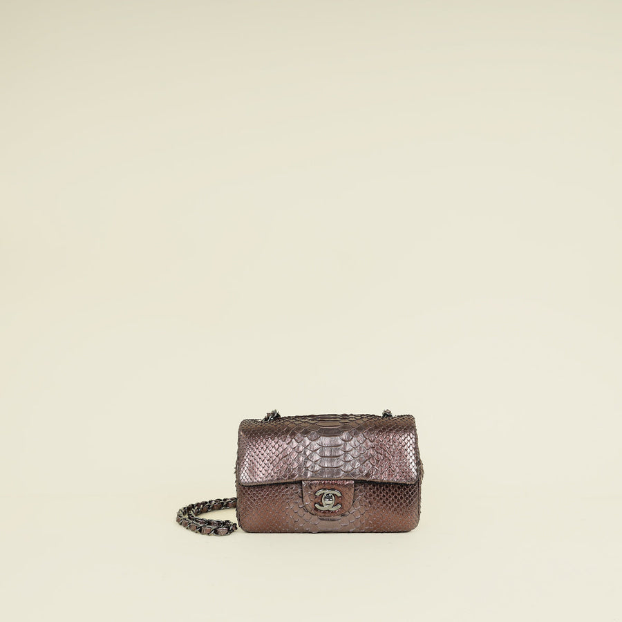 Chanel Bicolor Python Classic Mini Flap Bag