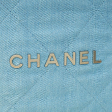 Chanel Light Blue Quilted Washed Denim Chanel 22 Small Bag