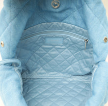 Chanel Light Blue Quilted Washed Denim Chanel 22 Small Bag