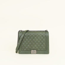 Chanel Olive Green Le Boy Flap Shoulder Bag