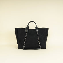Chanel Black CC Pearl Deauville Mixed Fibers Medium Tote Bag