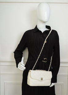 Chanel Ivory Cream CC Diana Flap Bag