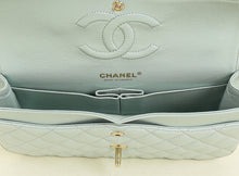 Chanel Perl Blue CC Classic 11,12 Double Flap Medium Bag