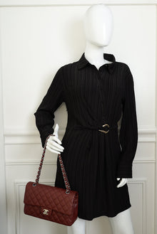 Chanel Burgundy CC Classic 11.12 Double Flap Medium Bag