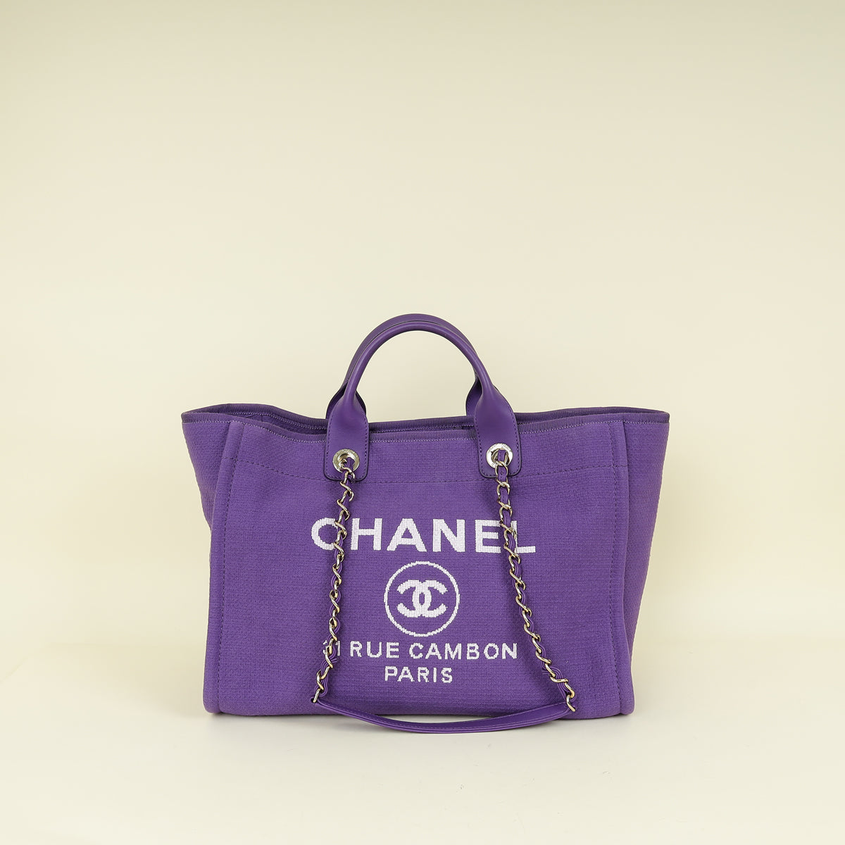Chanel Violet CC Deauville Shopping Tote Bag