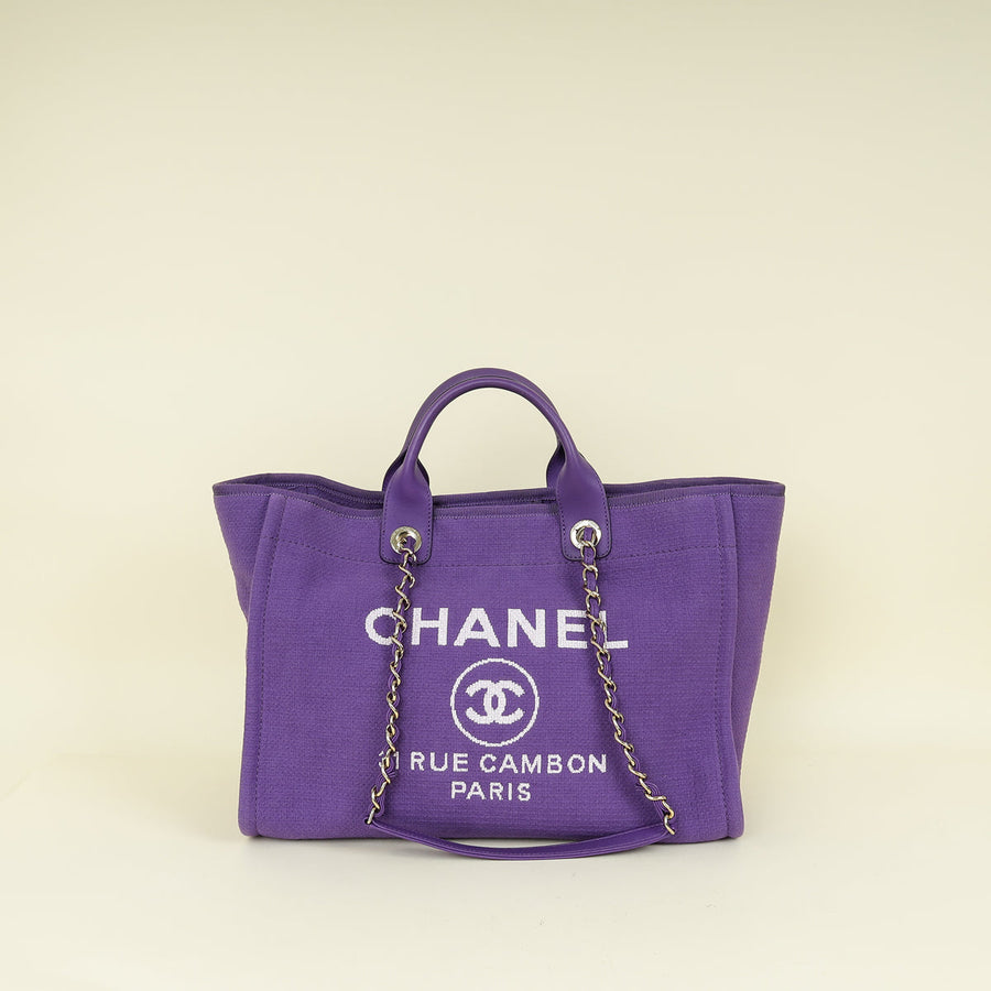 Chanel Violet CC Deauville Shopping Tote Bag
