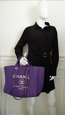 Chanel Violet CC Deauville Shopping Tote Bag