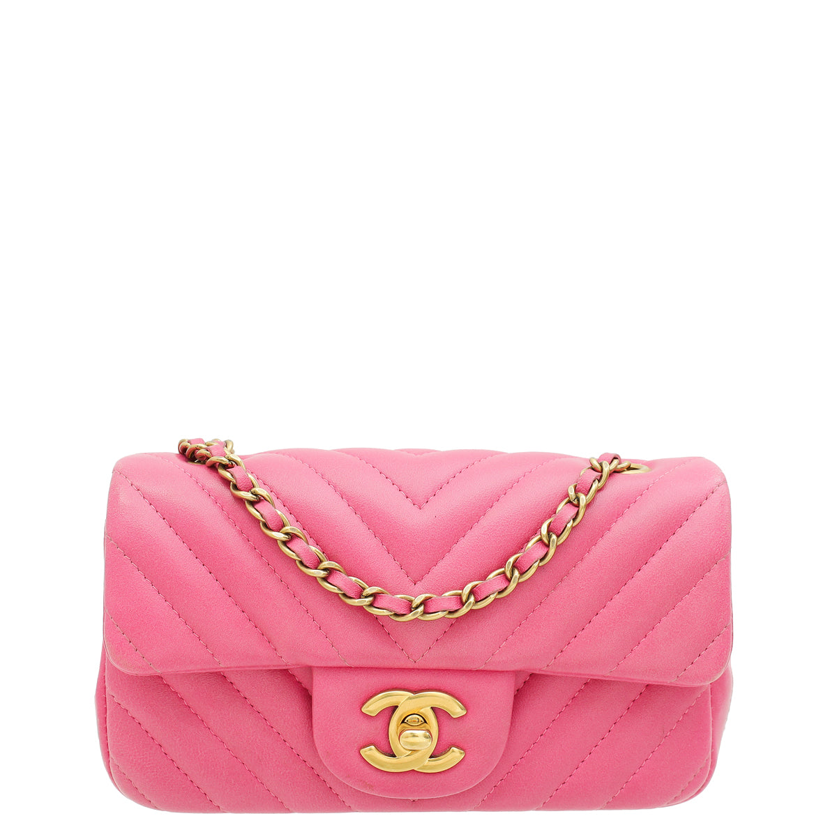 Chanel Pink CC Chevron Mini Bag
