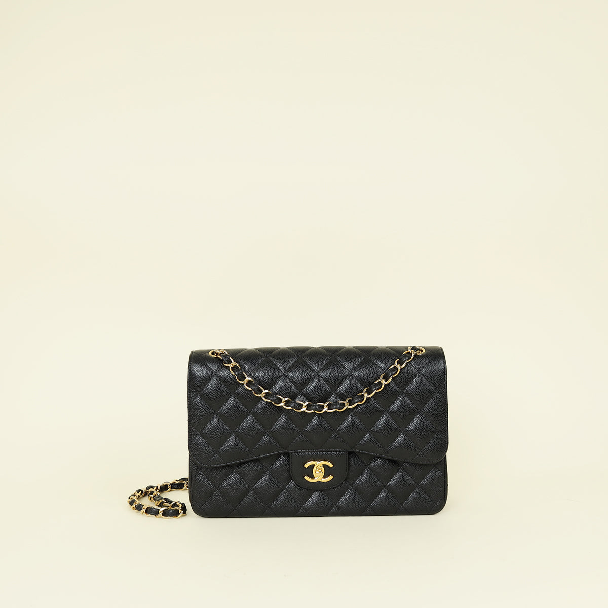 Chanel Black Classic Double Flap Jumbo Bag