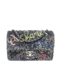 Chanel Grey Multicolor Logo CC Sequins Small Flap Evening Bag