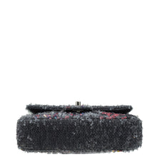 Chanel Grey Multicolor Logo CC Sequins Small Flap Evening Bag