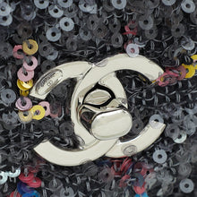 Chanel Grey Multicolor Logo CC Sequins Small Flap Evening Bag