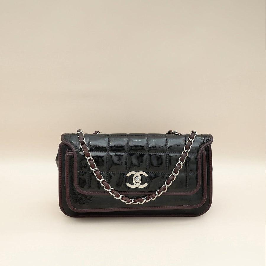 Chanel Bicolor CC Medium Chocolate Bar Flap Bag