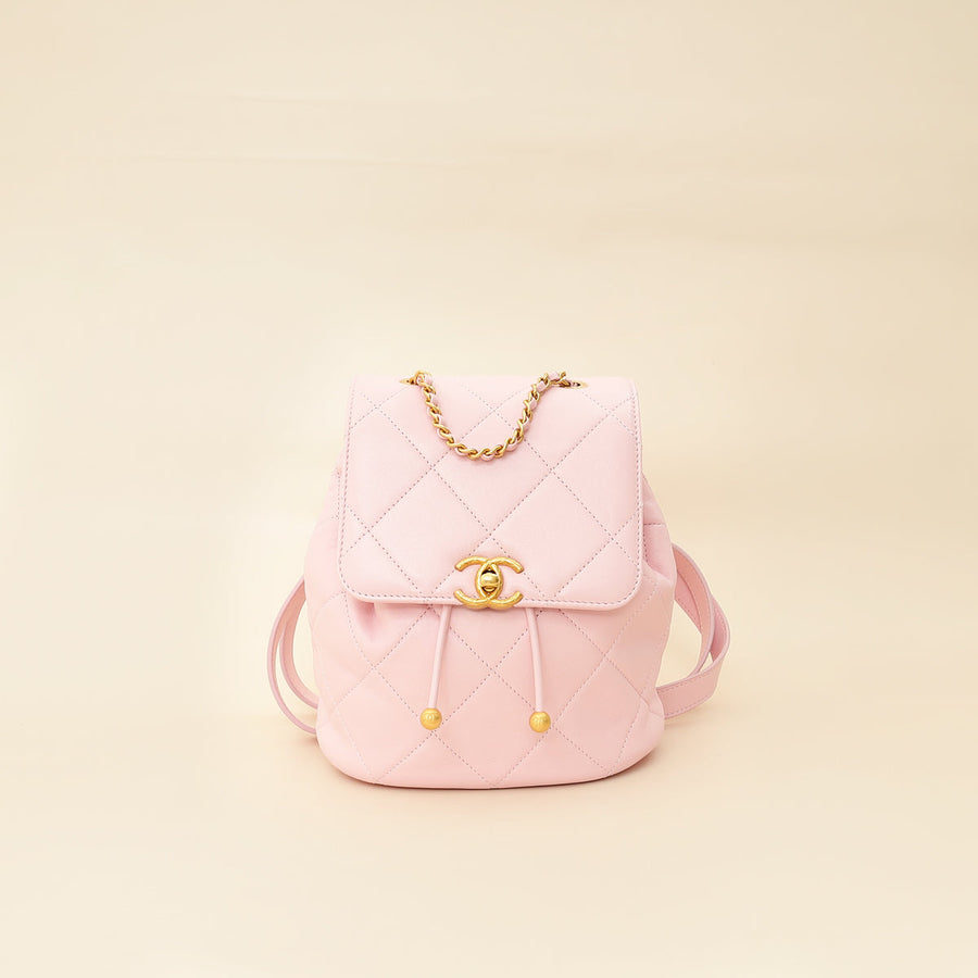 Chanel Pink CC Logo Backpack Small Bag