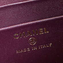 Chanel Violet CC Camellia Velvet Clutch With Chain