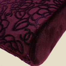 Chanel Violet CC Camellia Velvet Clutch With Chain