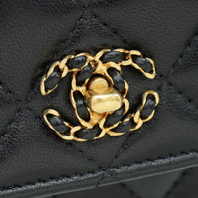 Chanel Black Logo Top Handle Wallet on Chain