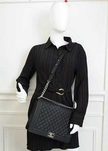 Chanel Black Le Boy Nubuck Large Bag