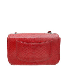 Chanel Red Classic Python Mini Rectangular Flap Bag