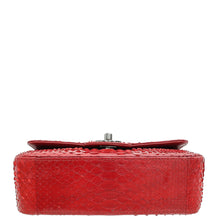Chanel Red Classic Python Mini Rectangular Flap Bag