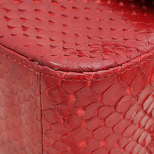 Chanel Red Classic Python Mini Rectangular Flap Bag