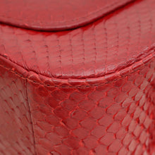 Chanel Red Classic Python Mini Rectangular Flap Bag