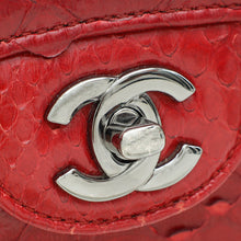 Chanel Red Classic Python Mini Rectangular Flap Bag