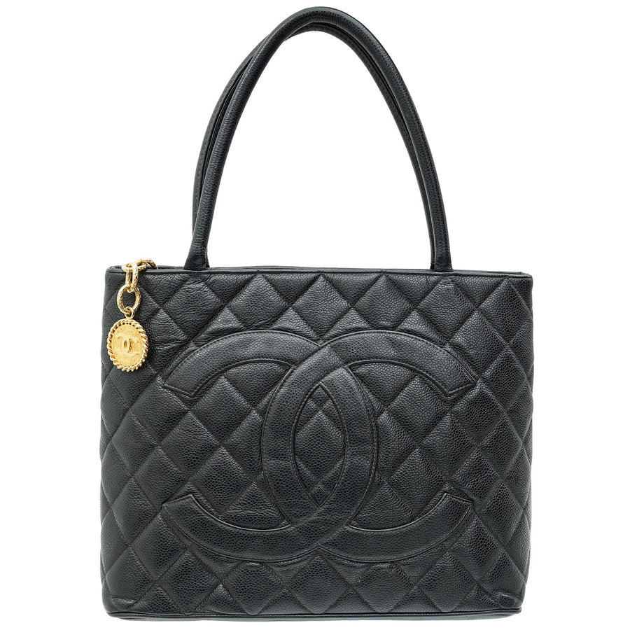 Chanel Black CC Timeless Medallion Tote Bag