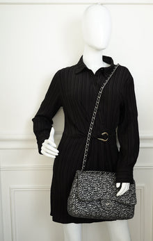 Chanel Bicolor Tweed Double Flap Jumbo Bag