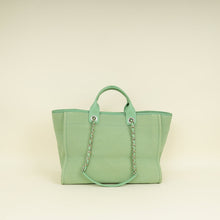 Chanel Green CC Deauville Mix Fabric Medium Tote Bag
