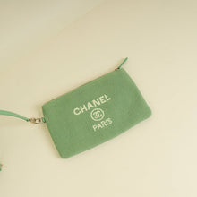 Chanel Green CC Deauville Mix Fabric Medium Tote Bag