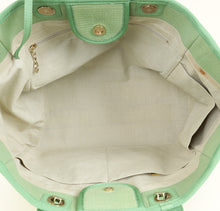 Chanel Green CC Deauville Mix Fabric Medium Tote Bag