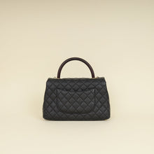 Chanel Black CC Coco Handle Caviar Bag with Lizard Handle