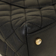 Chanel Black CC Coco Handle Caviar Bag with Lizard Handle