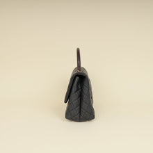 Chanel Black CC Coco Handle Caviar Bag with Lizard Handle