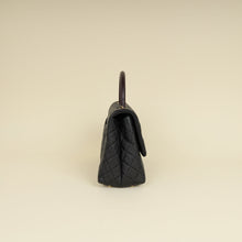 Chanel Black CC Coco Handle Caviar Bag with Lizard Handle