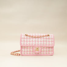 Chanel Metallic Pink CC Viscose Woven Flap Bag