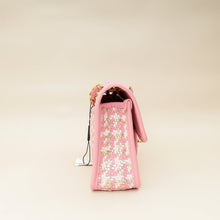 Chanel Metallic Pink CC Viscose Woven Flap Bag
