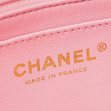 Chanel Metallic Pink CC Viscose Woven Flap Bag