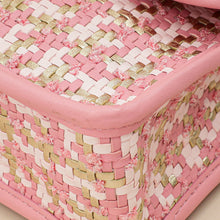 Chanel Metallic Pink CC Viscose Woven Flap Bag