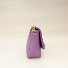Chanel Purple CC Shiny Small Chain Melody Flap Bag