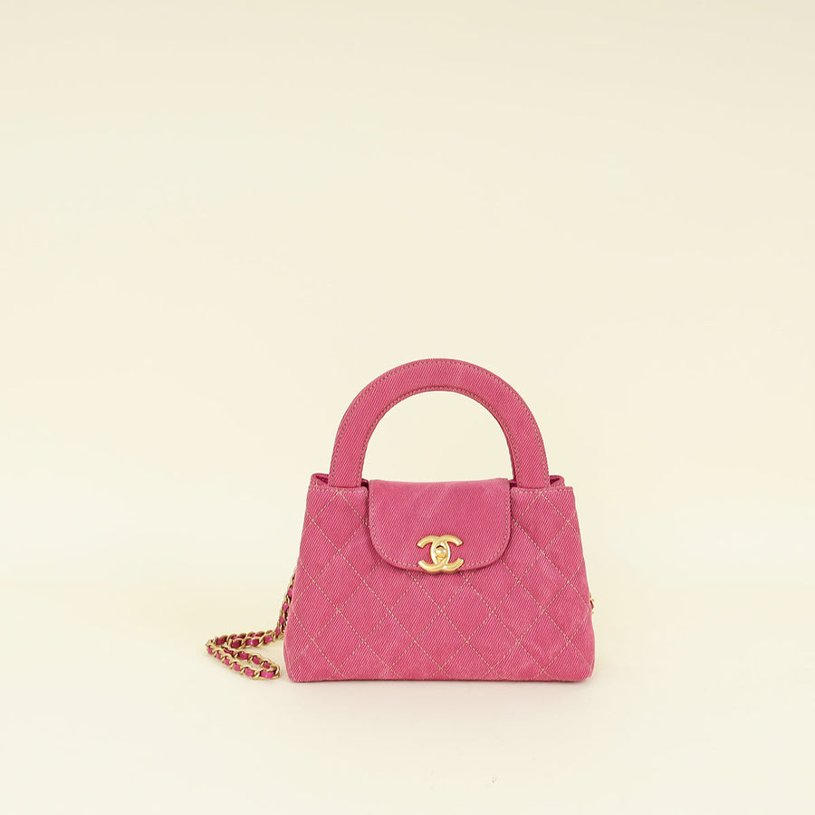 Chanel Pink CC Denim Mini Kelly Bag