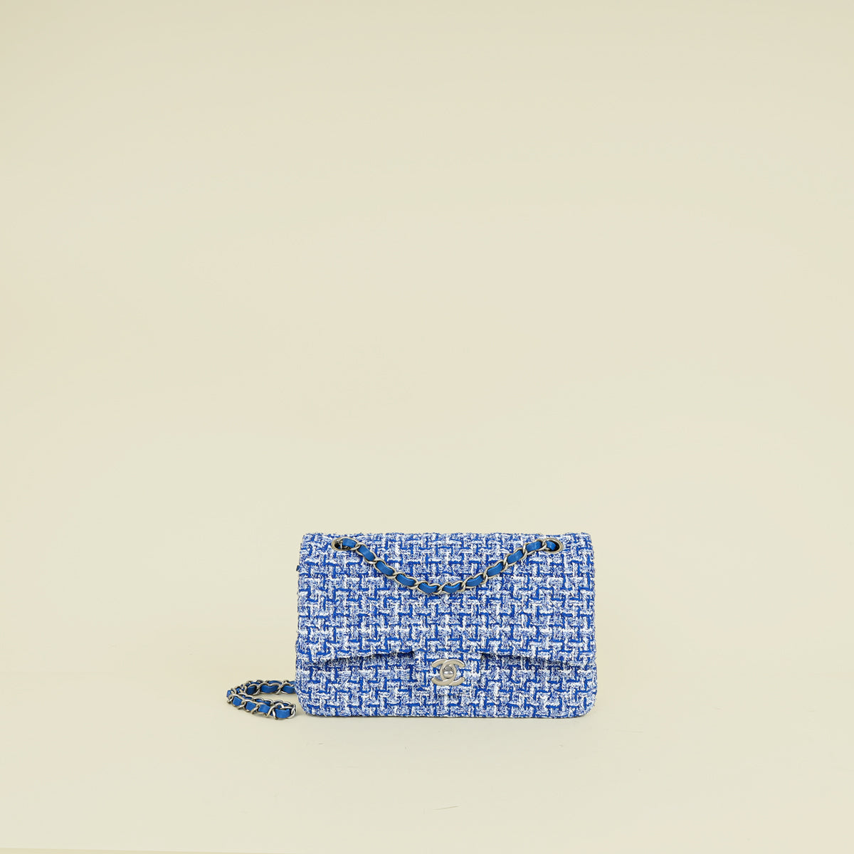 Chanel Bicolor CC Classic Tweed Double Flap Medium Bag
