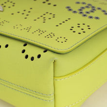 Chanel Yellow Green CC Perforated Logo Eyelet Flap Bag