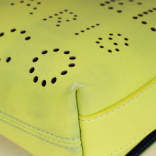 Chanel Yellow Green CC Perforated Logo Eyelet Flap Bag