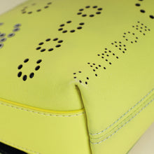Chanel Yellow Green CC Perforated Logo Eyelet Flap Bag