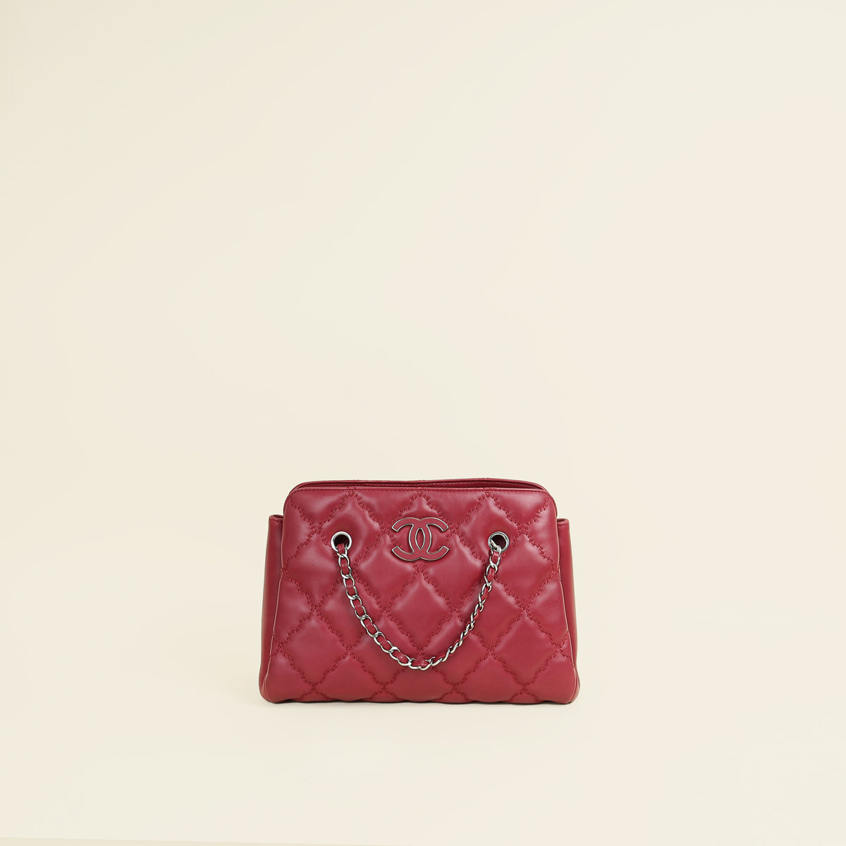 Chanel Burgundy Hampton Shopping Tote Bag